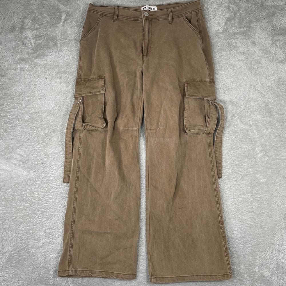 Disclosure Cargo Pants Womens 17/33 Brown Wide Leg Utility Gorpcore Y2K